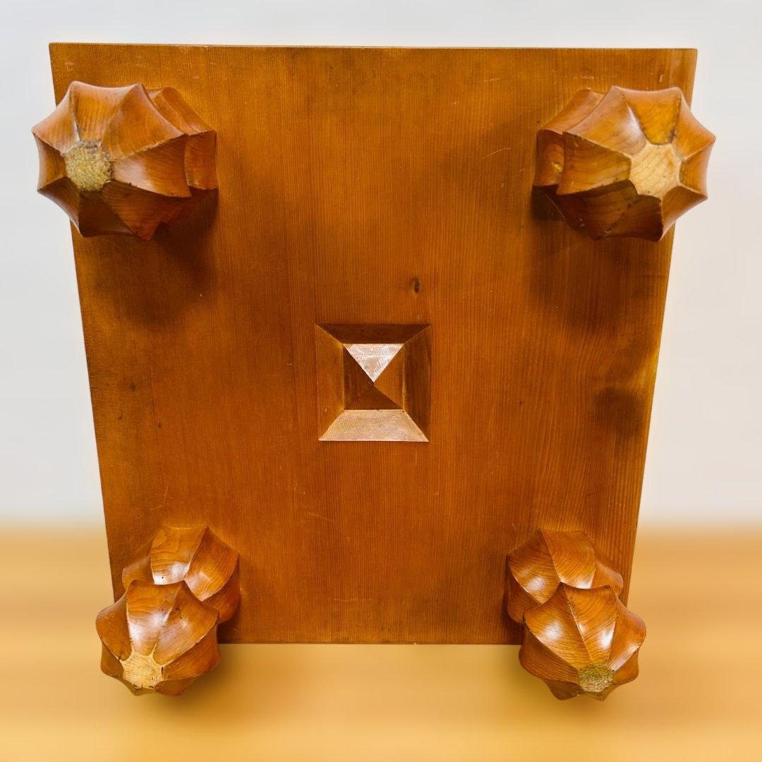 【高級】本榧 脚付碁盤 4.8寸 天地柾 柾目 ヘソ有り 19路盤 15kg