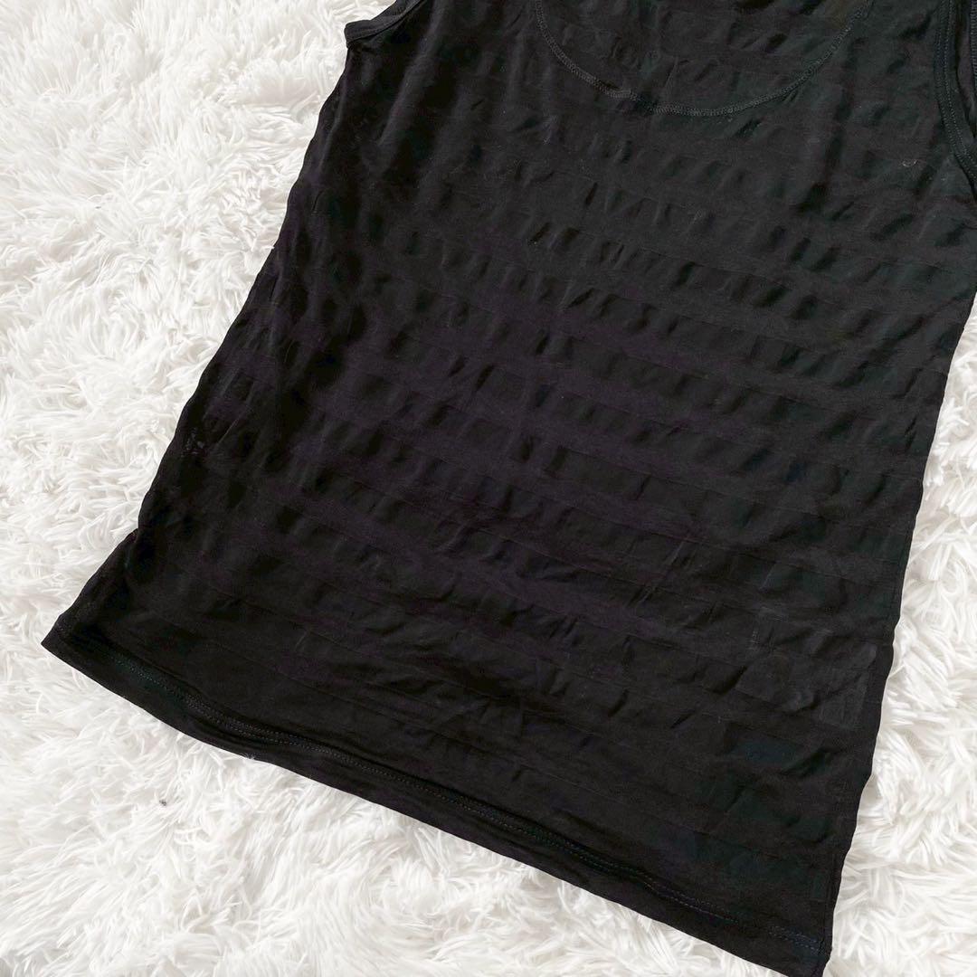 マルタンマルジェラ タンクトップ ボーダー 冷感 ブラック Mサイズ
