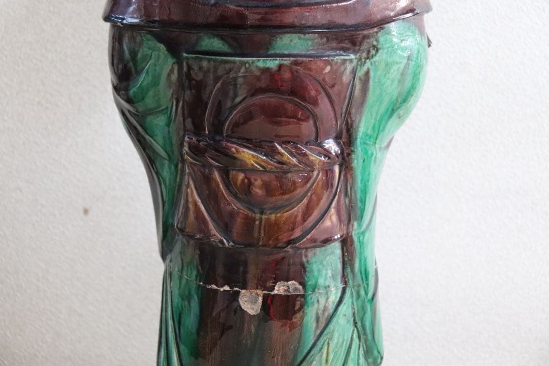 中国　清時代初期　三彩持笛少女像　アンティーク　送料込み0207