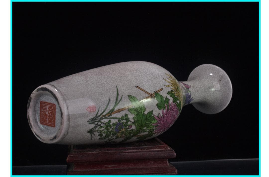 時代　在銘手描き花瓶 美術品　激安骨董品 DE970B21-4