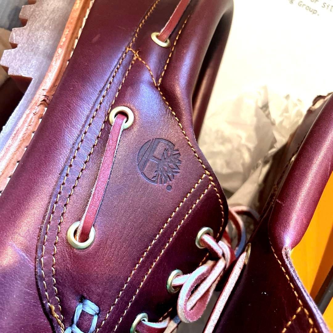 新品 人気カラー レアサイズ Timberland デッキシューズ バーガンディ