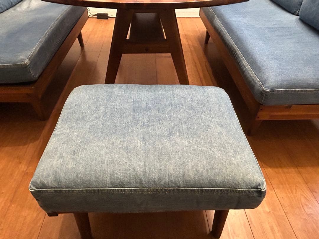 unico SWELLA ダイニングテーブル ソファ オットマン4点セット