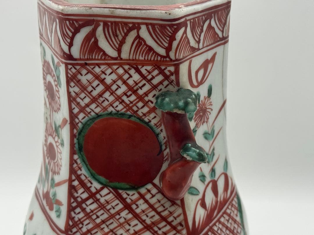 中国　明時代　呉須　角瓶　送料込み251114