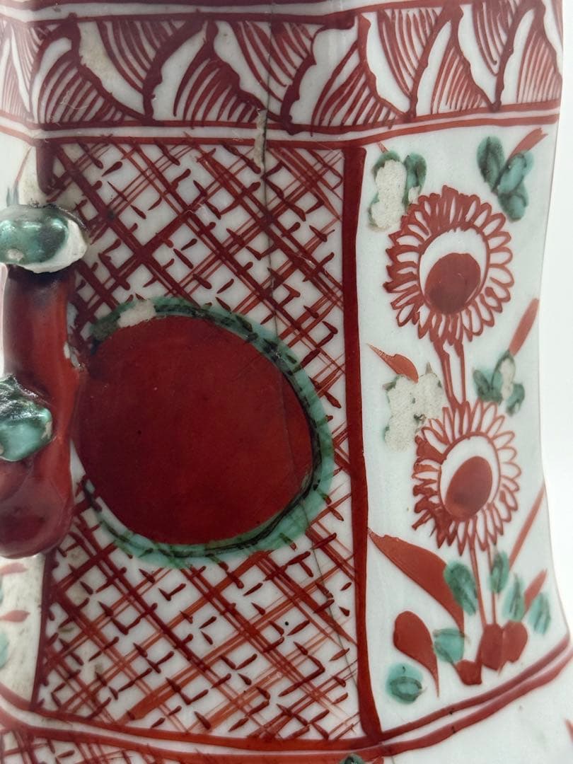 中国　明時代　呉須　角瓶　送料込み251114