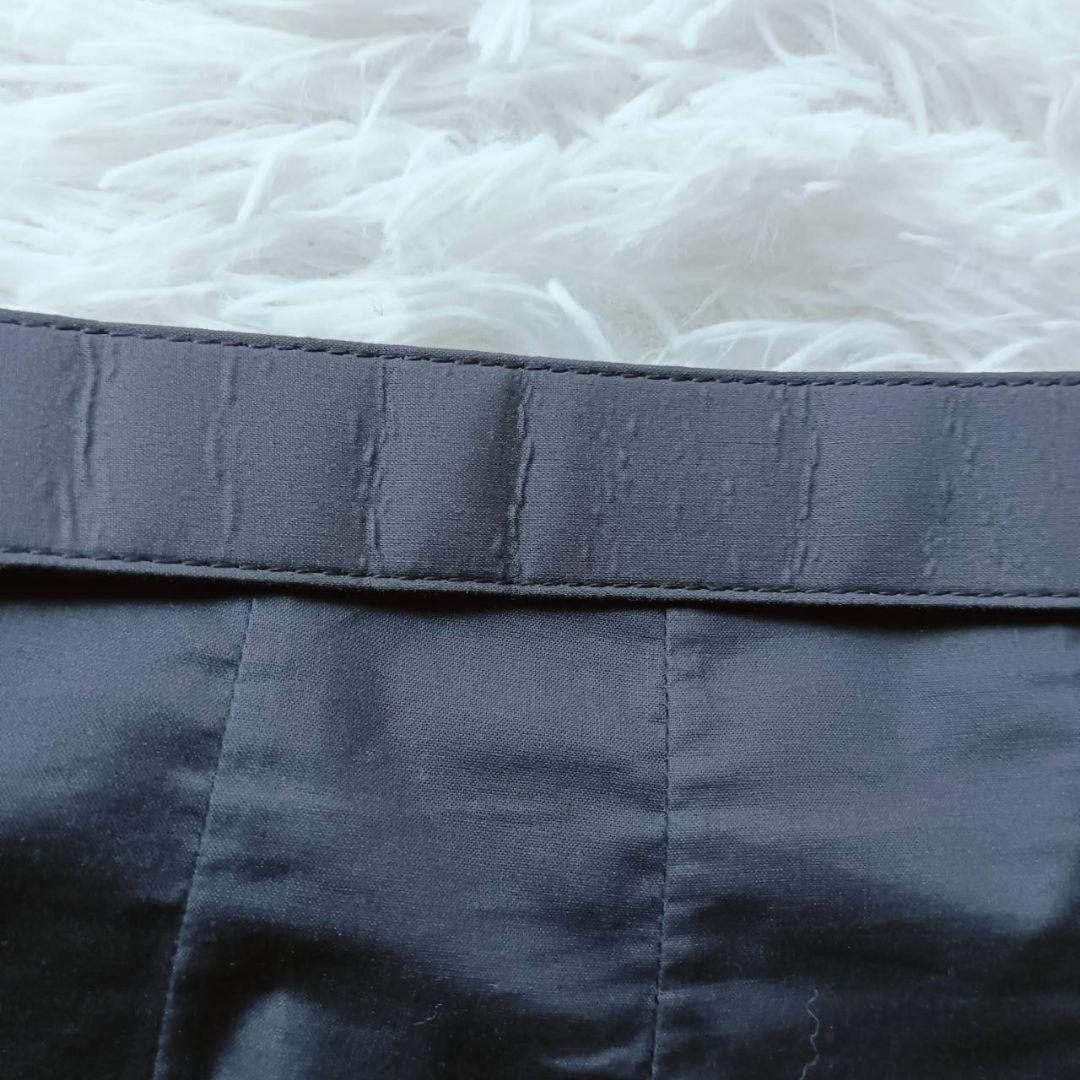 プラダ ロゴ刻印バックルベルト付き フレアスカート Aライン 42