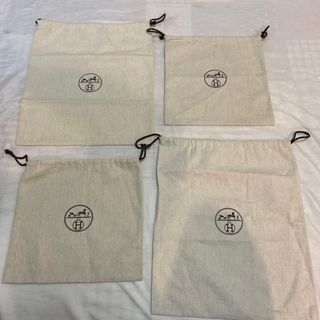 HERMES エルメス保存袋 巾着袋4枚白