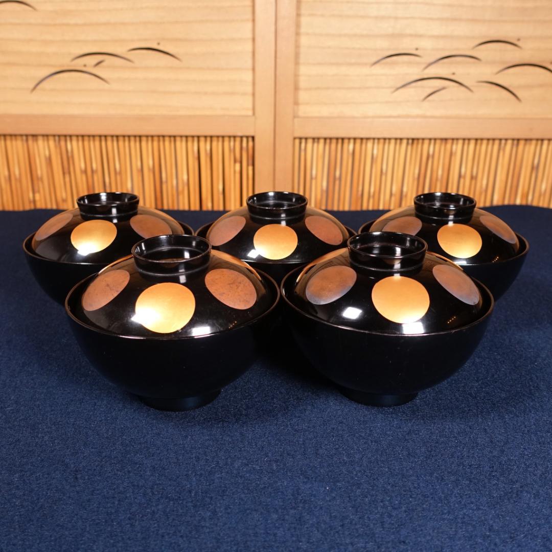 魯山人好の逸品 輪島塗日月椀 5客