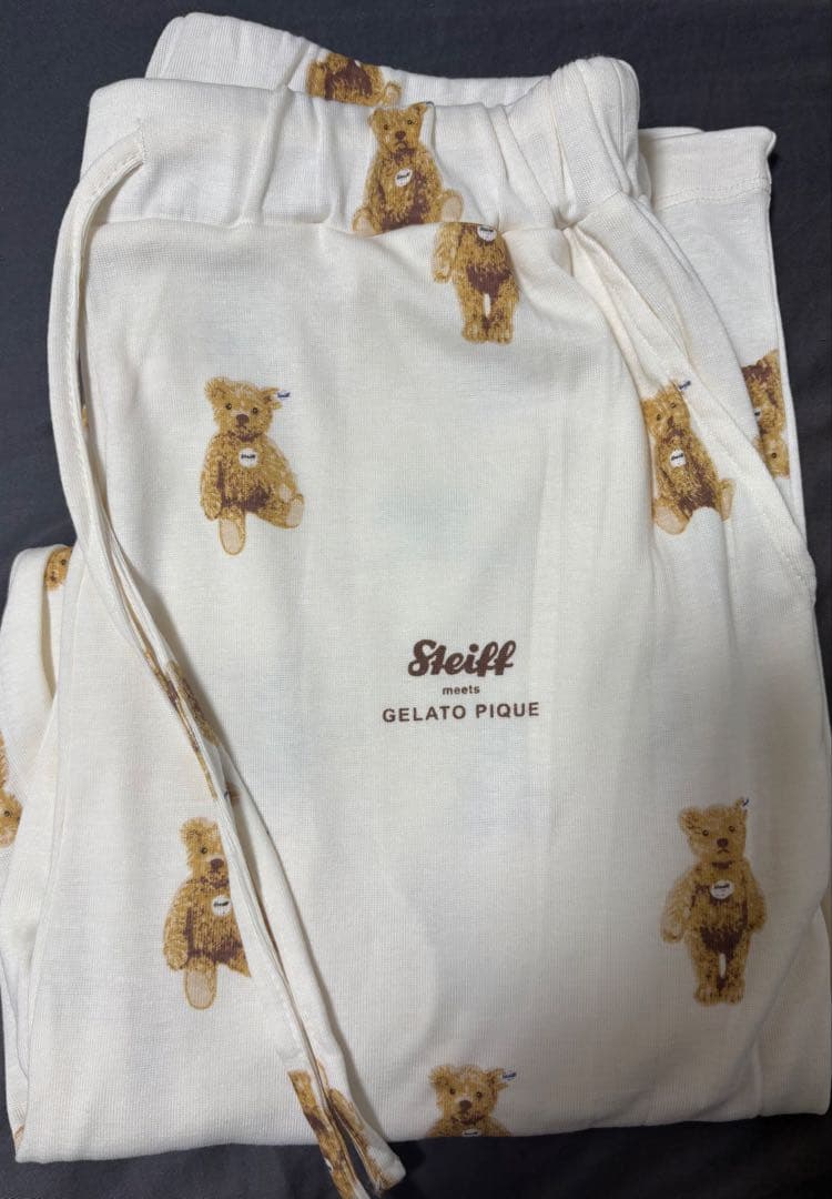 新品未使用　ジェラートピケ　ルームウェア　クマベア　Steiff テディベア