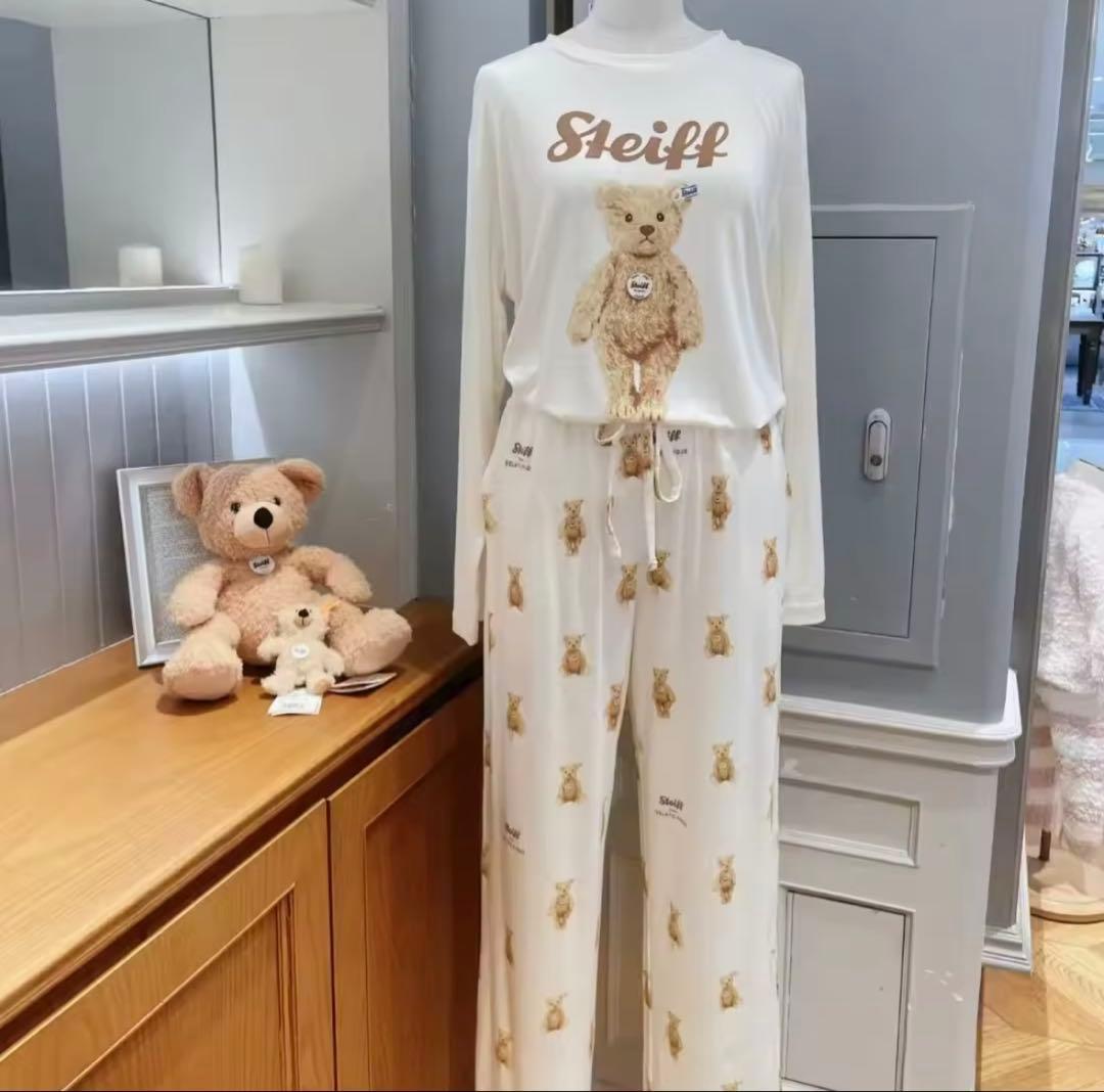新品未使用　ジェラートピケ　ルームウェア　クマベア　Steiff テディベア
