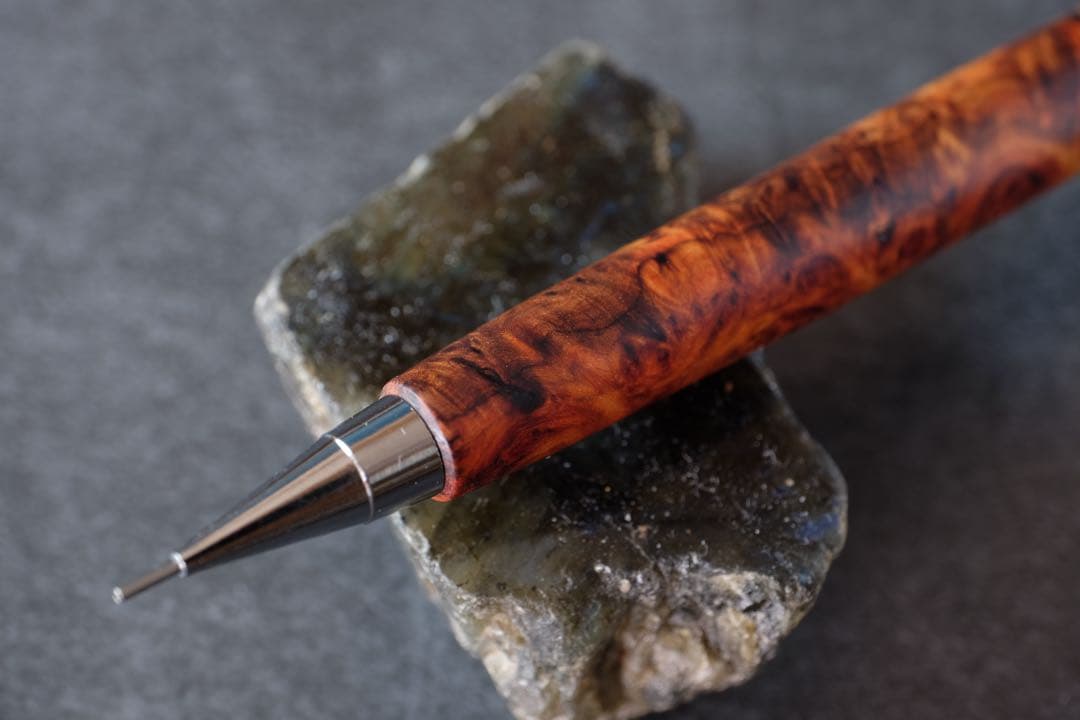 PG5木軸カスタム0168 高村杢工房 製図用シャープペンシル 花梨瘤極上の