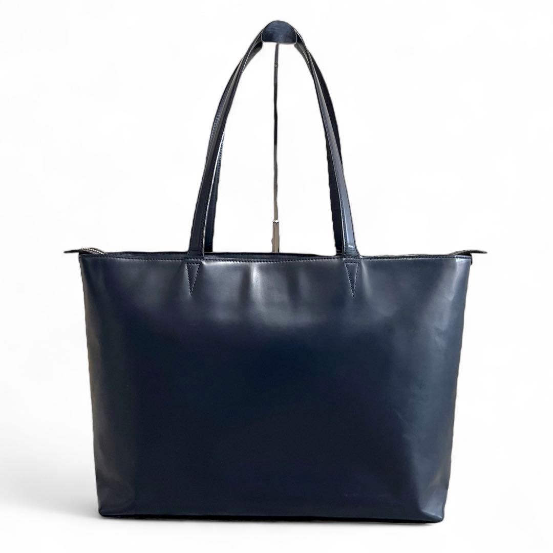 エルゴポック トートバッグ ミッドナイトブルー レザー 肩掛け A4 ビジネス