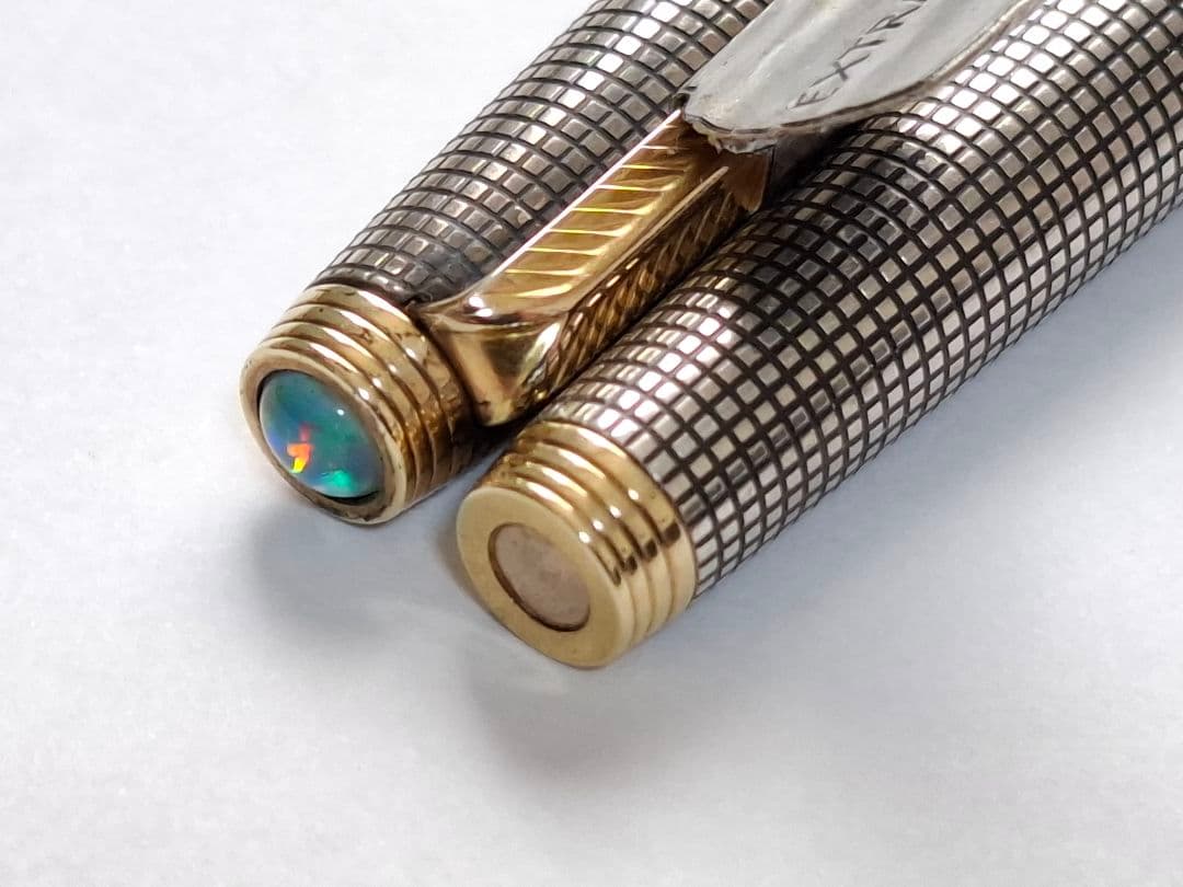 希少 parker 万年筆 XF(極細) スターリングシルバー シズレ オパール