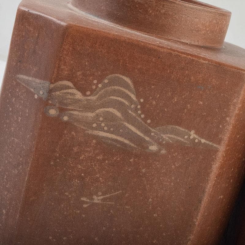 中国 紫砂 朱泥 山水漢詩文 一対 茶入 茶壷 在銘 V R9473