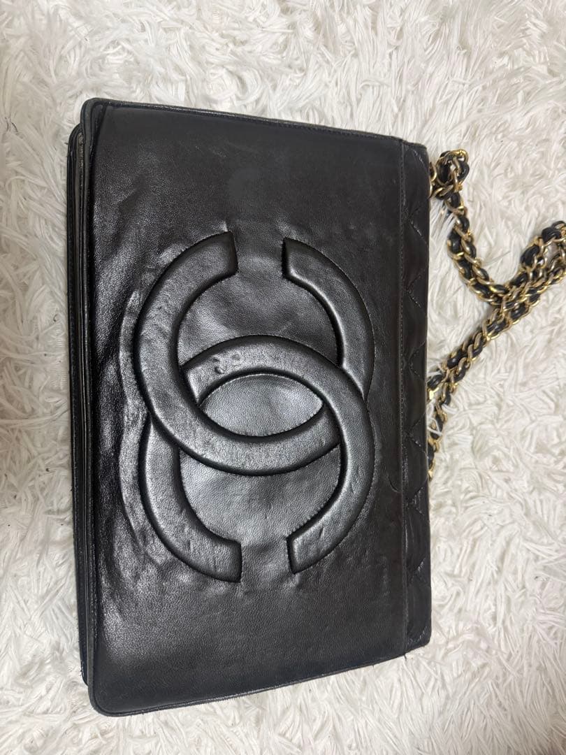 CHANEL 黒 キルティング ショルダーバッグ