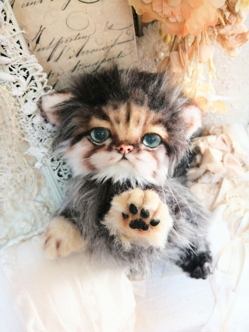 マヌル猫ちゃん♡アートドール♡ぬいぐるみ♡ハンドメイド♡ネコ♡ベビー