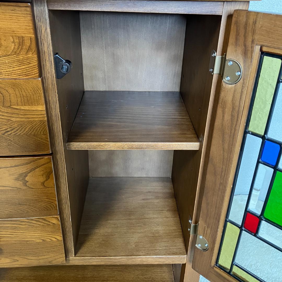 曙工芸 オーロラ3022 キャビネット サイドボード ステンドグラス 曙