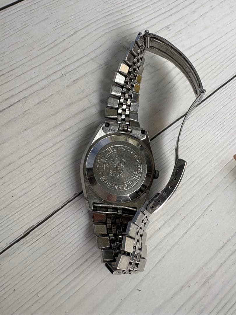 SEIKO ロードマチック 黒文字盤 ビンテージ自動巻き時計 動作品 (レ55)