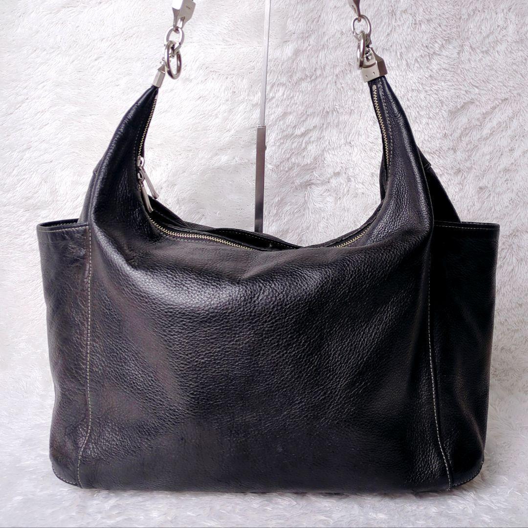 アニアリ aniary 2way ハーフムーン　トートバッグ レザー 黒 A4