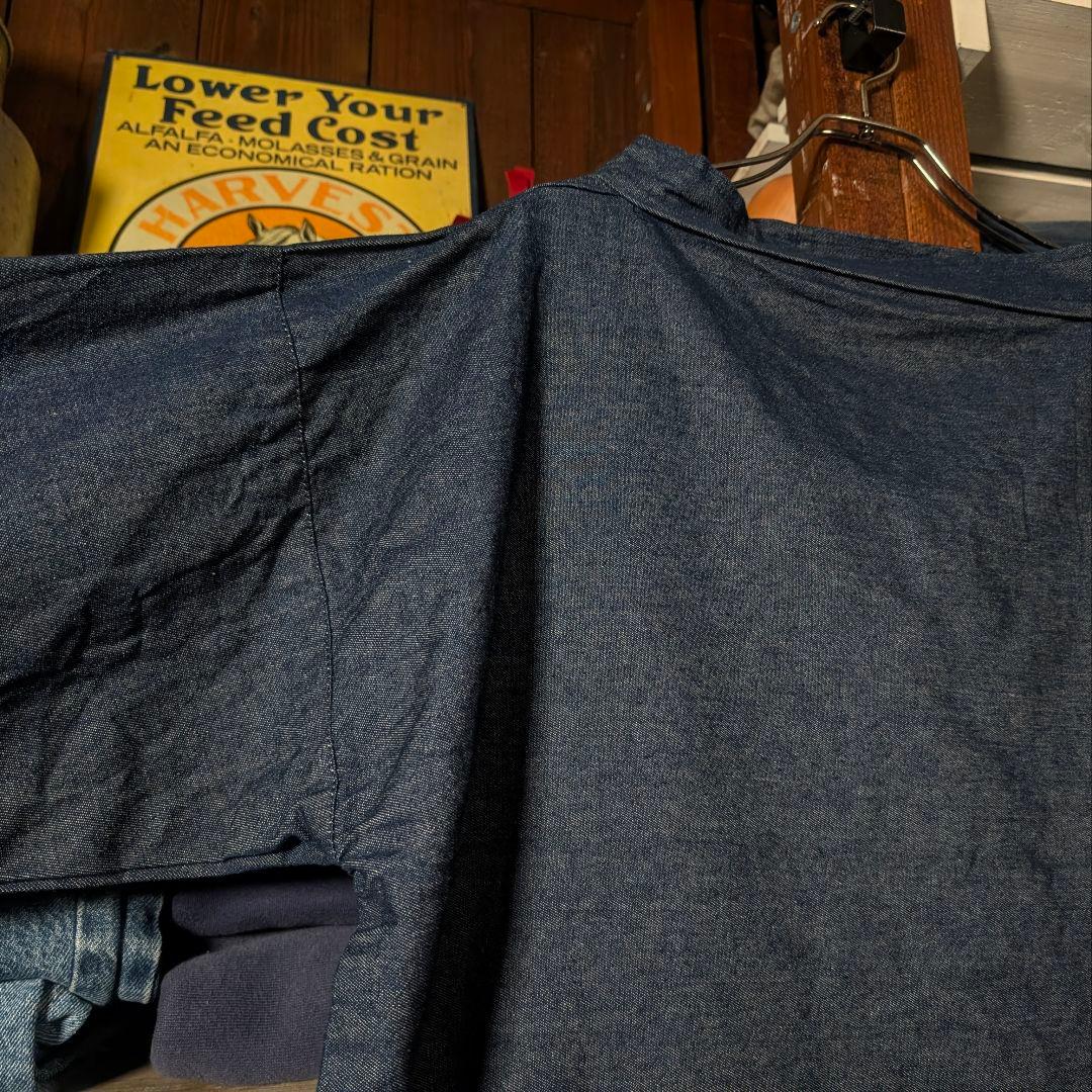 80s　ユーロヴィンテージ　フィッシャーマンスモック　インディゴデニム　ワイド