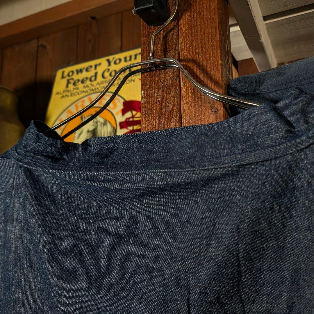 80s　ユーロヴィンテージ　フィッシャーマンスモック　インディゴデニム　ワイド
