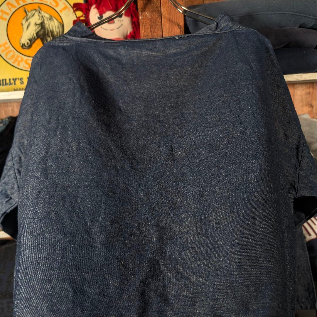 80s　ユーロヴィンテージ　フィッシャーマンスモック　インディゴデニム　ワイド