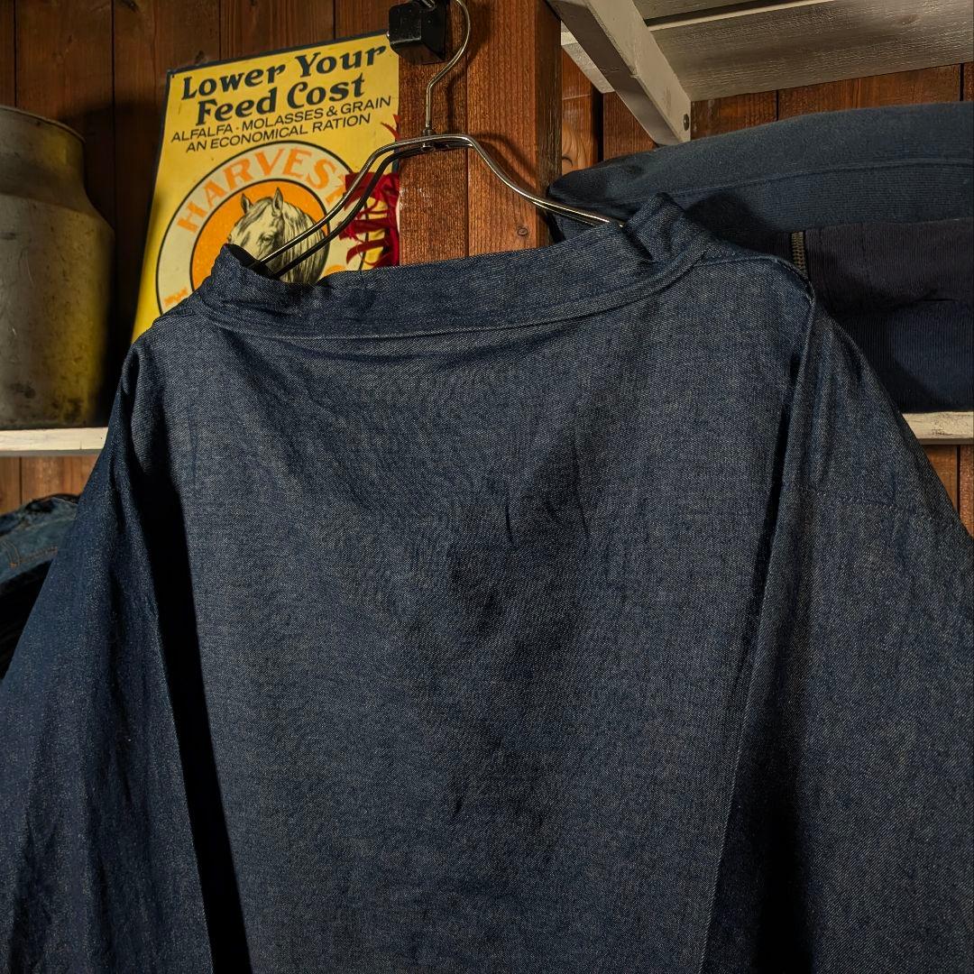 80s　ユーロヴィンテージ　フィッシャーマンスモック　インディゴデニム　ワイド