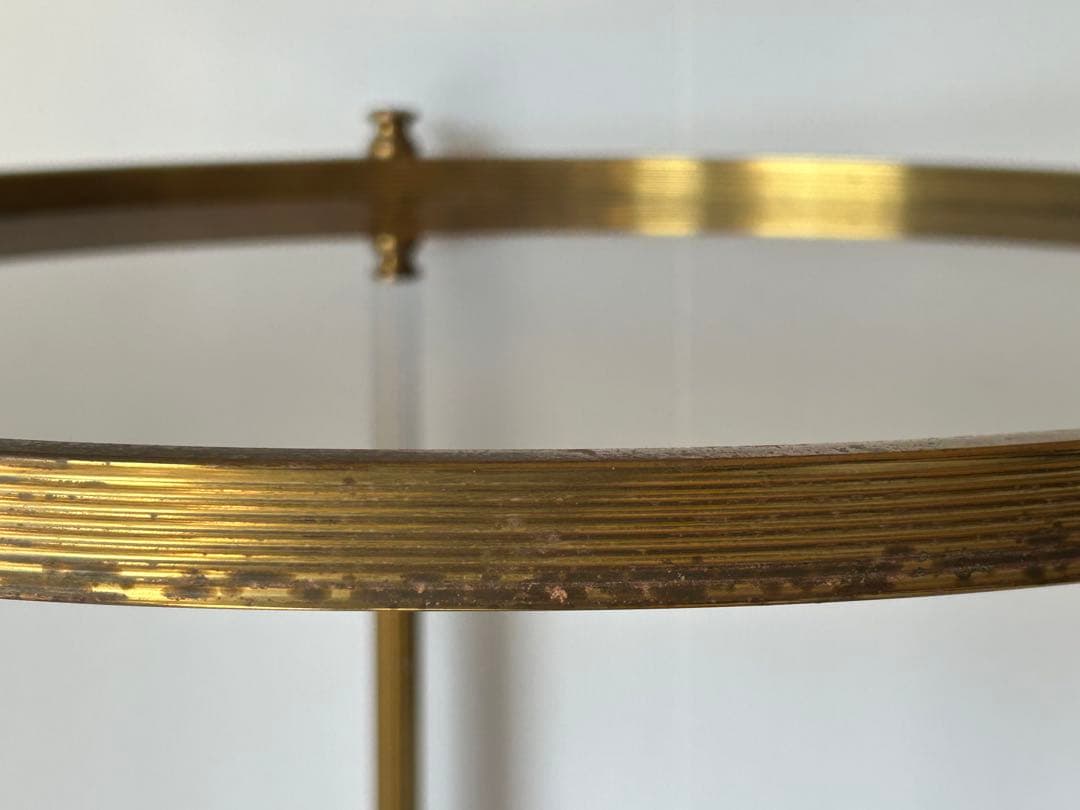 ヴィンテージ ガラスサイドテーブル レトロモダンクラシック ワゴン