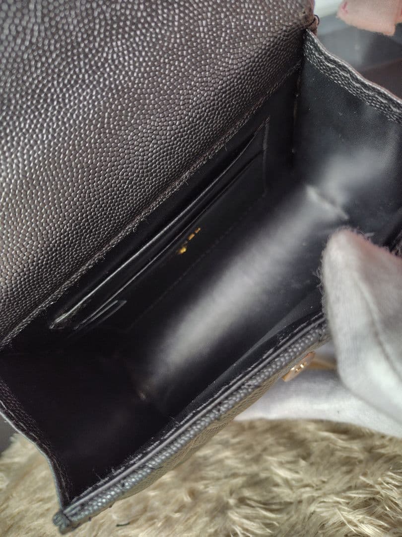 CHANEL ブラックレザー キルティング　ショルダーバッグ　ミニバッグ