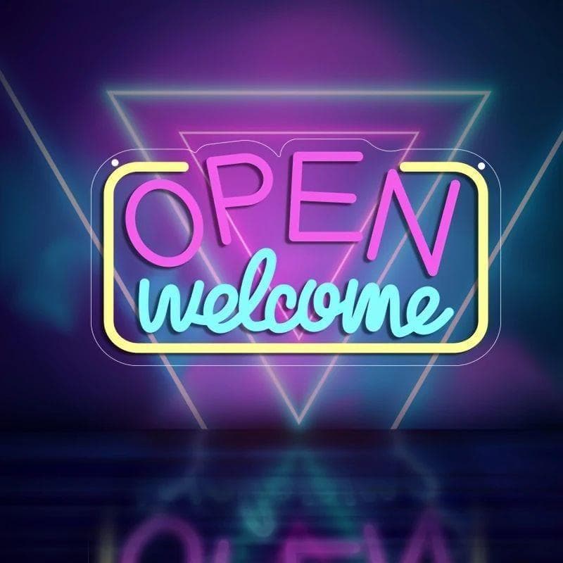 Ñew光る看板【最安値ネオン祭り】オープンウエルカムOPENネオン管