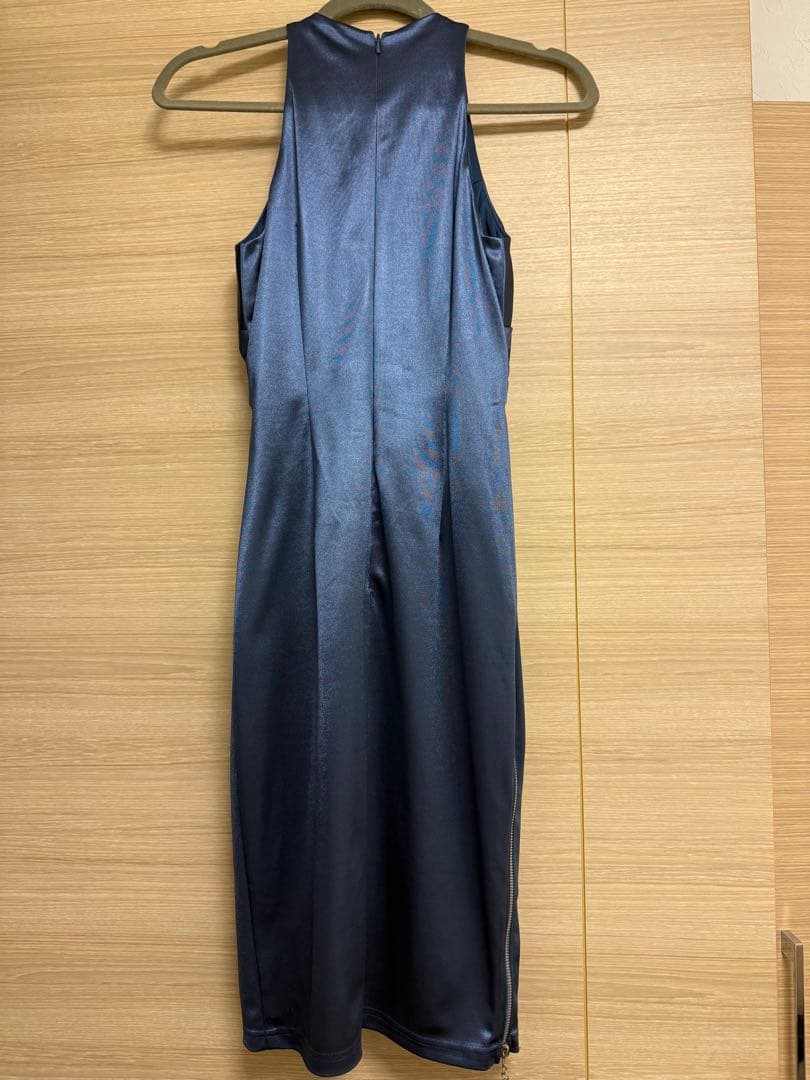 Veautt ブルー カットアウトデザイン タイトドレス XS