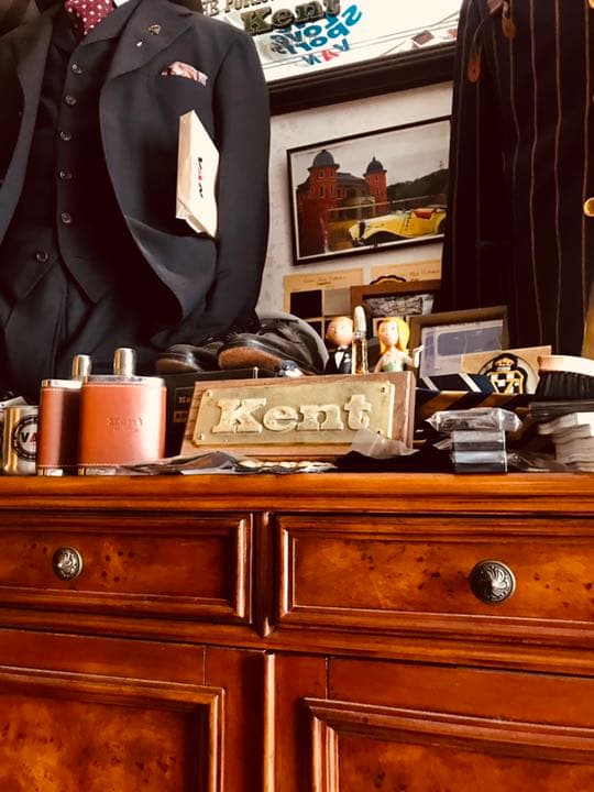 店内看板、当時モノ昭和レトロ真鍮製ブラス看板プレート Kent大変貴重！