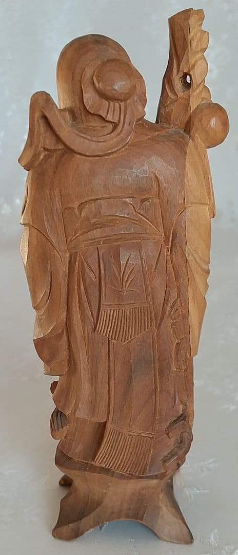 寿老人立像 七福神 #568 ◇白檀 木彫 仏像