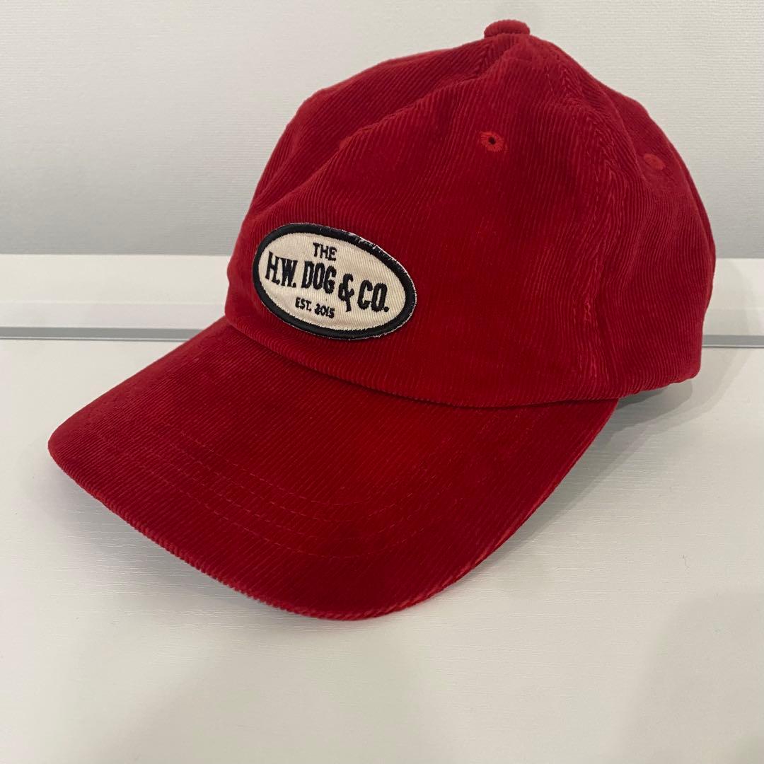 H.W. DOG & CO. 赤 コーデュロイ キャップ