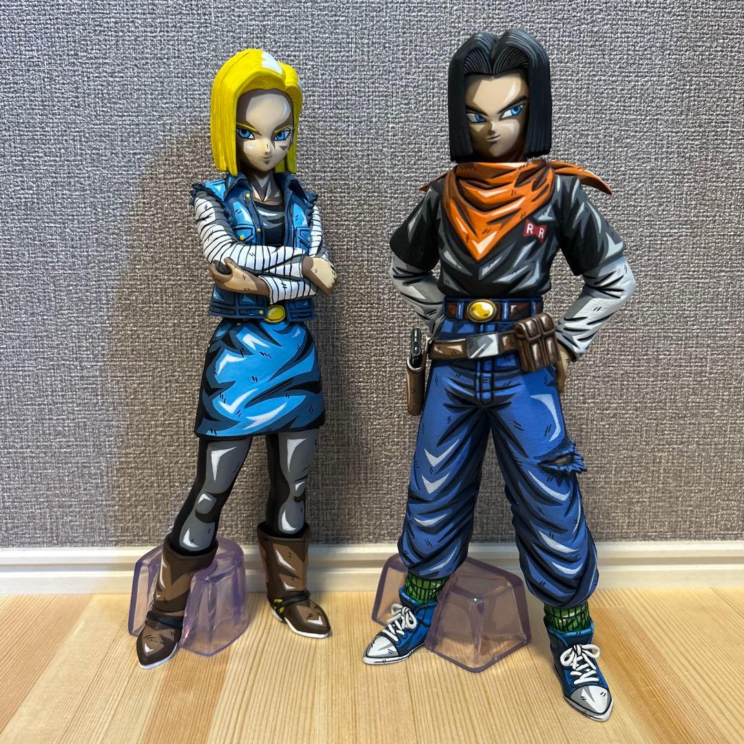 ドラゴンボール　人造人間　17号　18号　フィギュア ドラゴンボール一番くじEX 人造人間の恐怖 ラストワン 18号 17号 16号