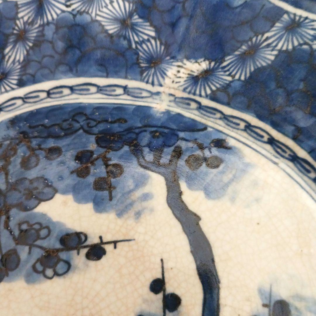 古伊万里　染付け皿　28センチ