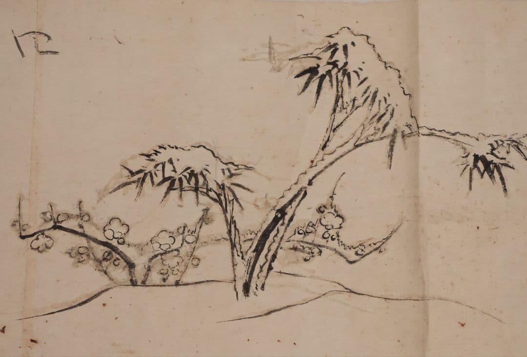 【模写】日本画 穂庵先生 人物花鳥 紙本 巻物 捲り デッサン 美人 MA852