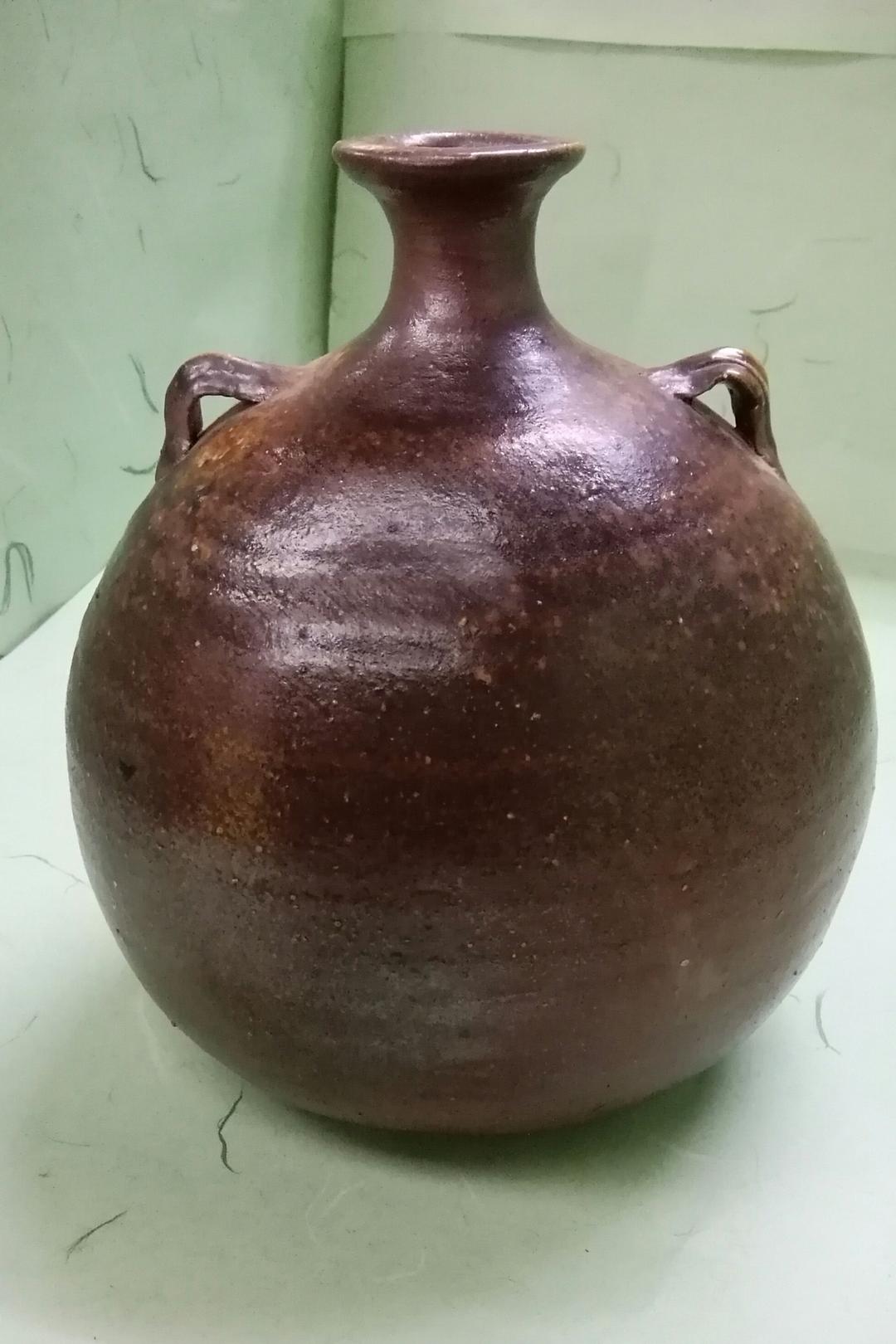 茶道具　備前花器 　扁壺