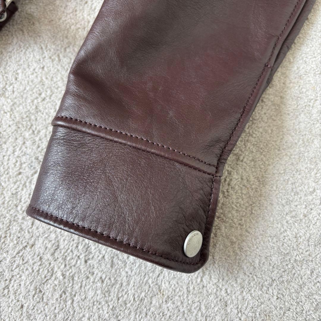 極美品 コーチ フォーポケットレザージャケット ライダース シングル