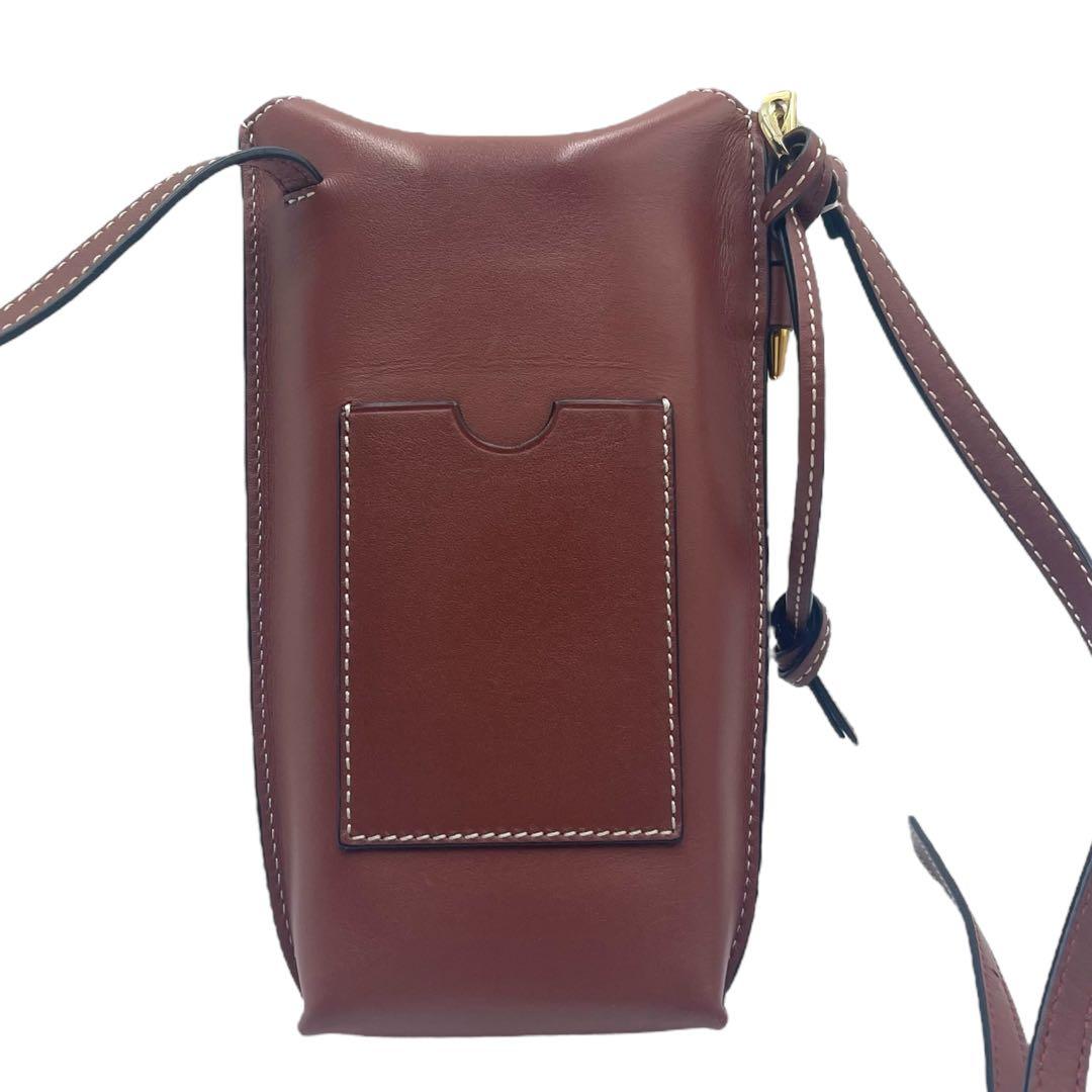 ロエベ　ゲートポケット　ショルダーバッグ　ポシェット　アナグラム　ブラウン