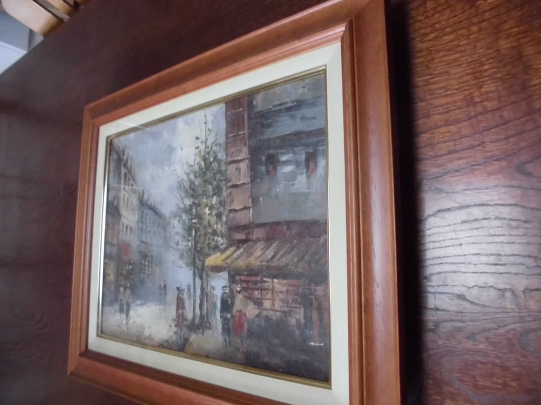 街灯と立木　佐伯祐三　F6 油彩画