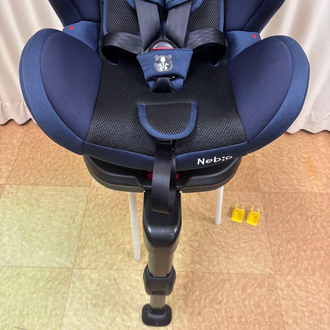 クリーニング済　☆美品☆　ネビオ　ターンピット　ISOFIX　ネイビー　回転可能