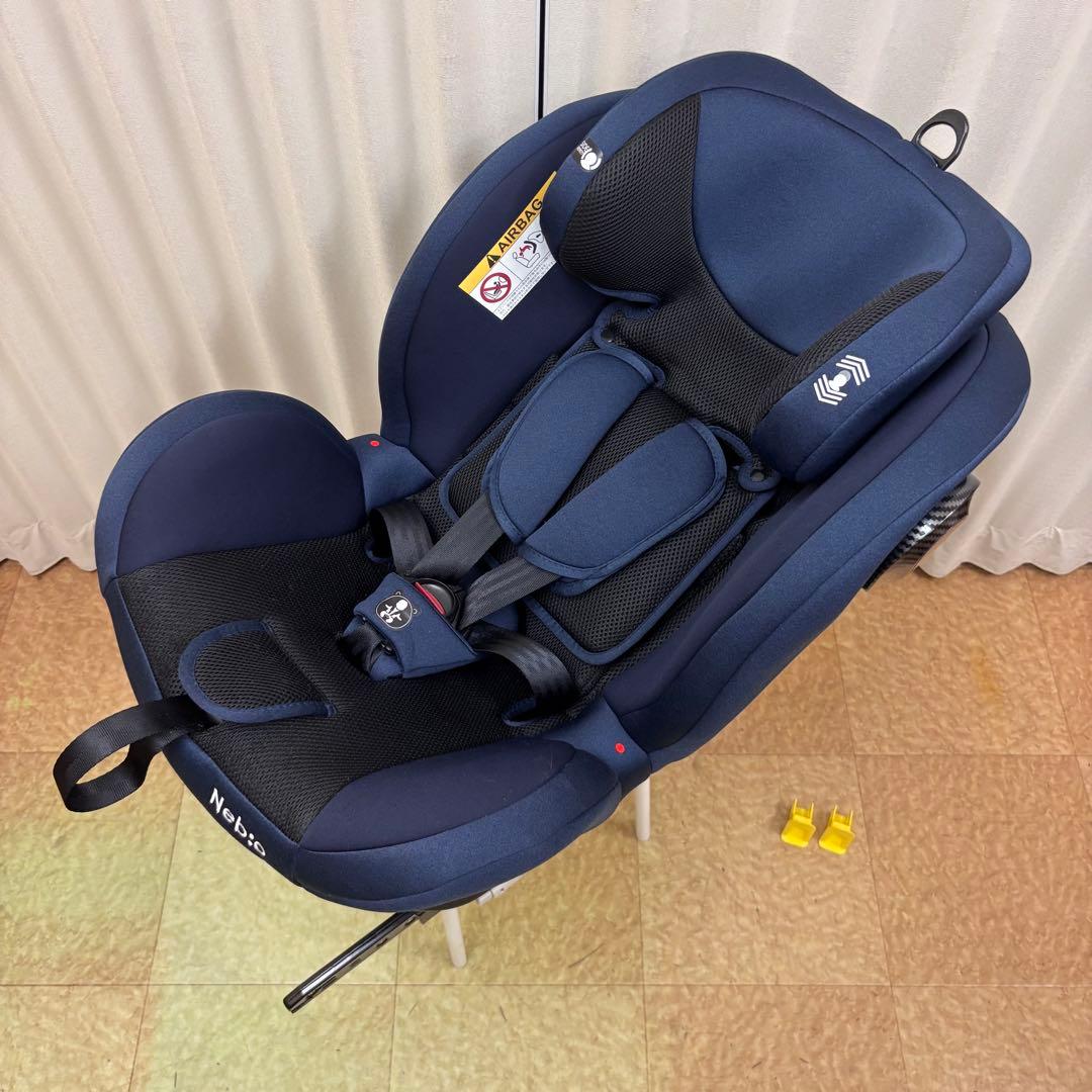 クリーニング済　☆美品☆　ネビオ　ターンピット　ISOFIX　ネイビー　回転可能