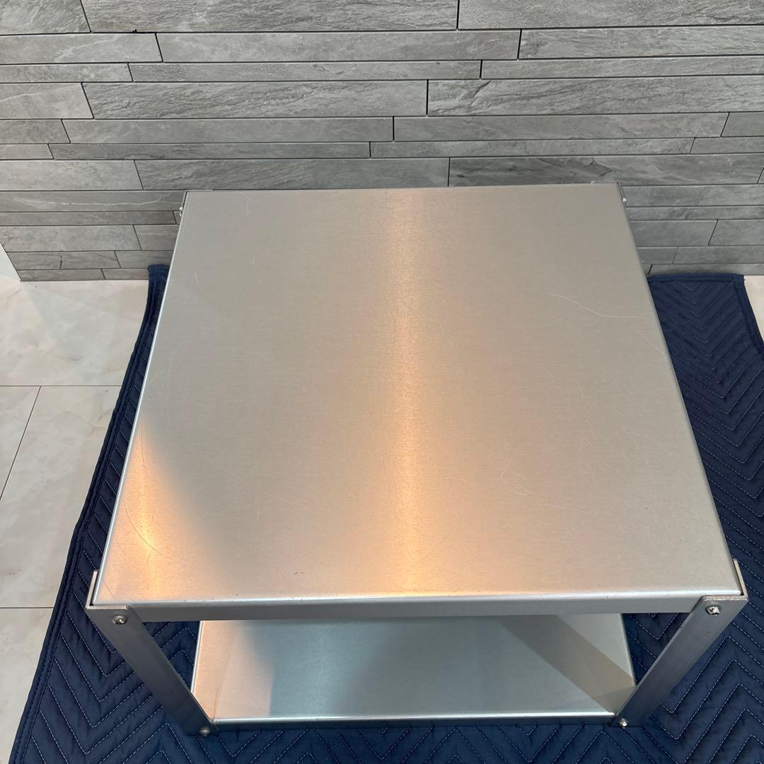 無印良品良品アルミサイドテーブル 435㍉×435㍉高さ370㍉（キャスター