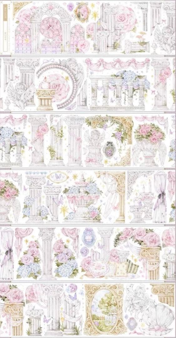 939 贝壳光 8cm×5.12m 永恒之境 半端巻き 海外マスキングテープ