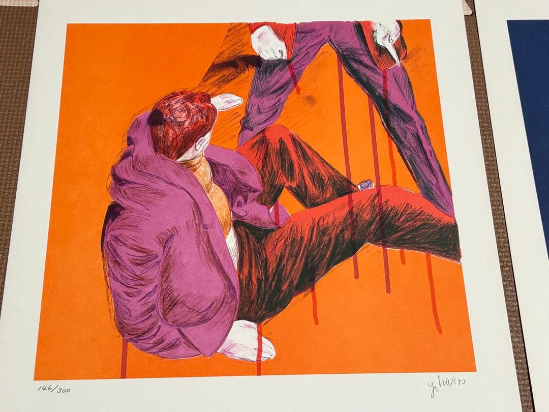 真作保証☆横尾忠則【ナイフの男】リトグラフ・2枚組・グラフィック