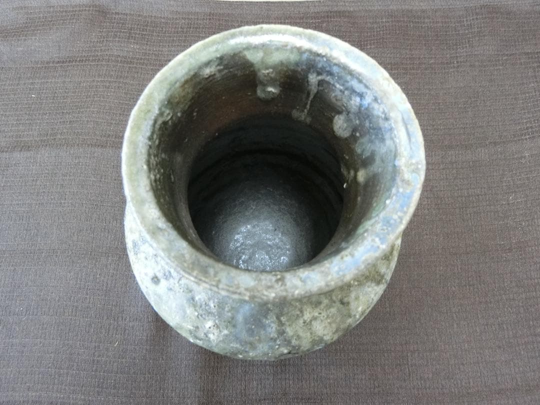 見応えします！【小壺　釉の変化堪能を　鑑賞　釉の景色流れ　窯変　骨董】インテリア