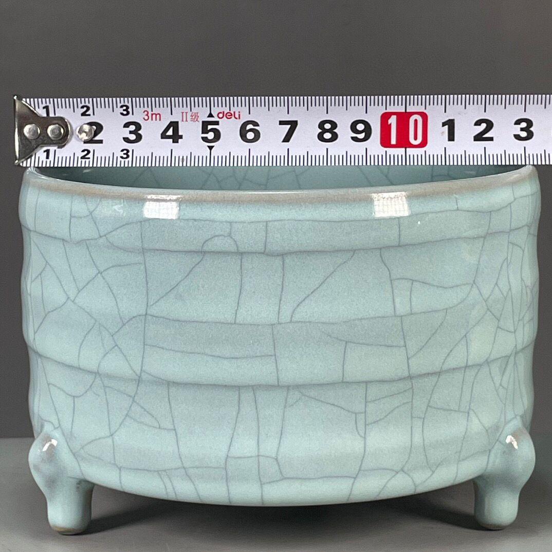 宋官窯汝磁器天青釉蓮華薫香炉 景徳鎮 陶磁器 装飾品 現代工芸品 美術