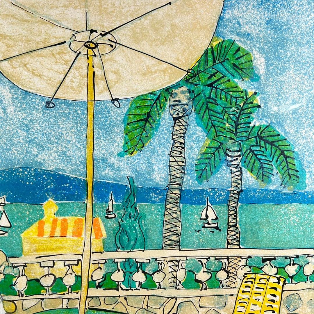 ポール・アイズピリ「夕暮れの蝶」リトグラフ 直筆サイン入り 額縁入り