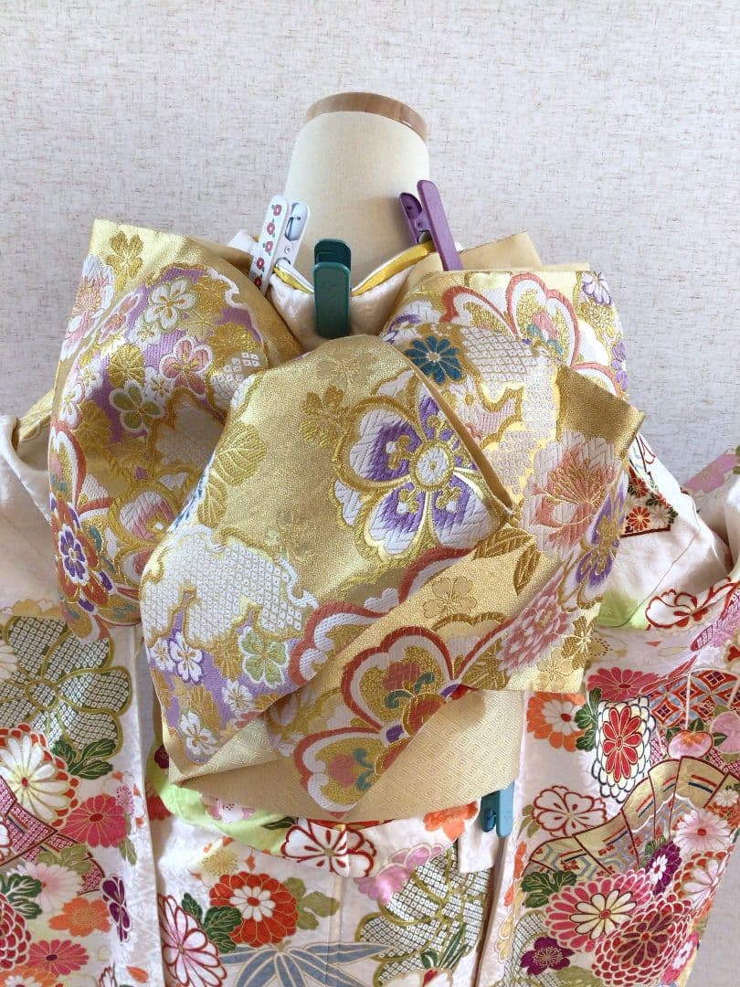 振袖、帯、重ね襟 古典 白