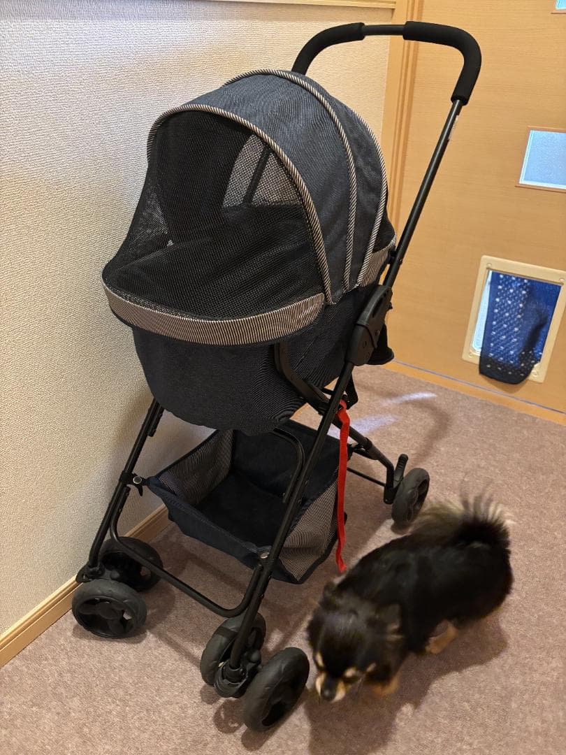 折りたたみ式犬用ケージ 黒 3ドア 横幅91cm x 奥行き50x高さ64cm